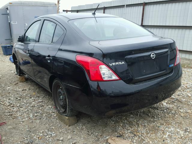 3N1CN7AP6CL821830 - 2012 NISSAN VERSA S BLACK photo 3