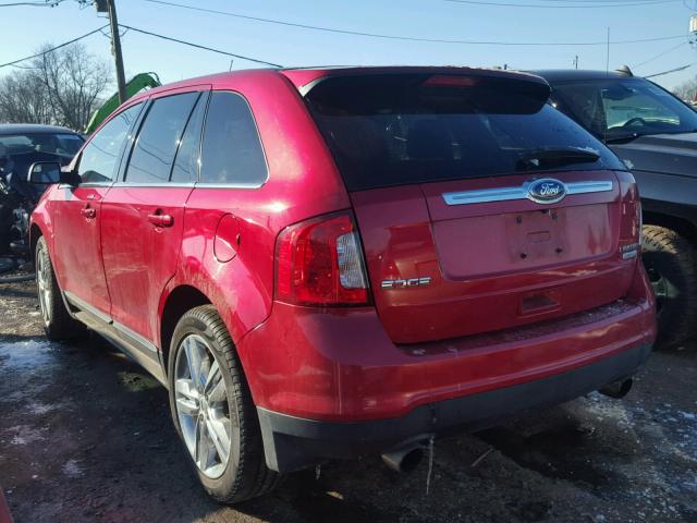 2FMDK3K90CBA55474 - 2012 FORD EDGE LIMIT RED photo 3