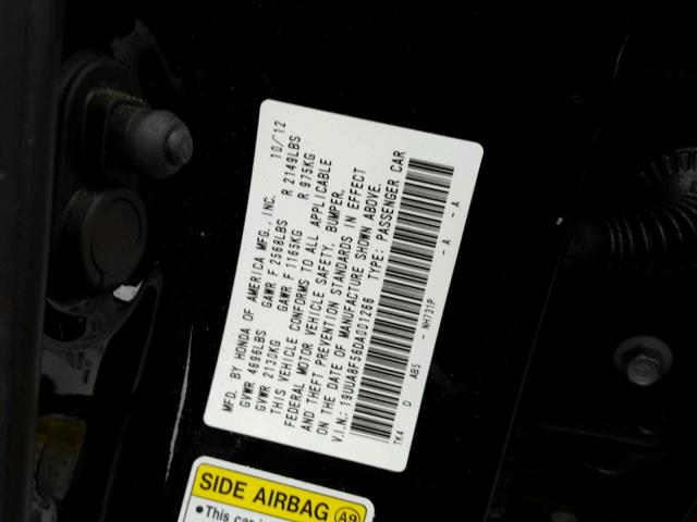 19UUA8F56DA001266 - 2013 ACURA TL TECH CHARCOAL photo 10