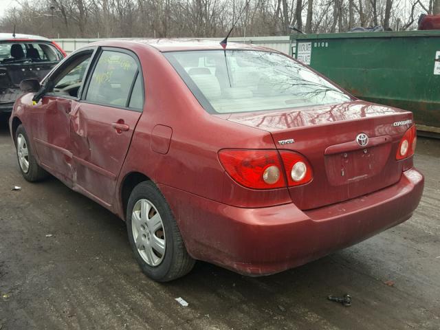 2T1BR32E85C459430 - 2005 TOYOTA COROLLA CE BURGUNDY photo 3