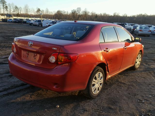 1NXBU40E99Z004226 - 2009 TOYOTA COROLLA BA RED photo 4