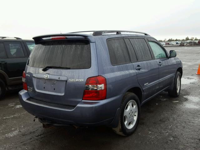 JTEEP21A770216020 - 2007 TOYOTA HIGHLANDER BLUE photo 4