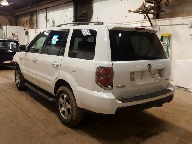 2HKYF18706H532255 - 2006 HONDA PILOT EX WHITE photo 3