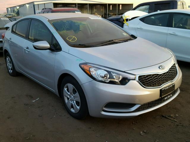 KNAFK4A68G5549390 - 2016 KIA FORTE LX SILVER photo 1