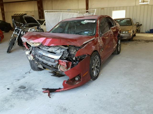 3FAHP0JA1AR400033 - 2010 FORD FUSION SEL RED photo 2