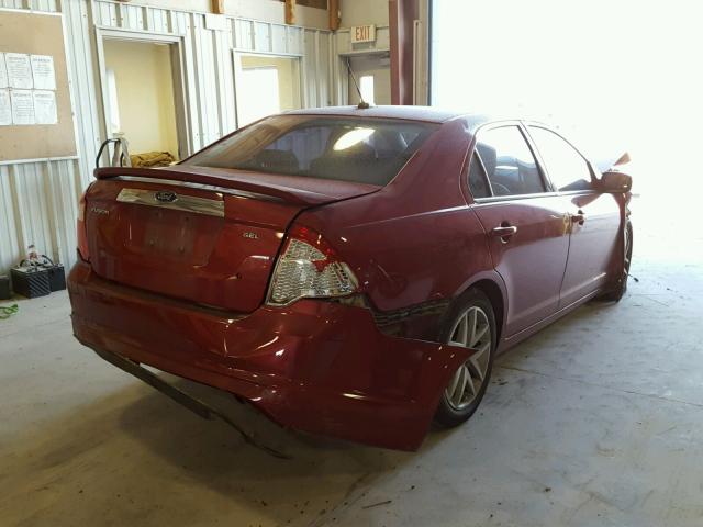 3FAHP0JA1AR400033 - 2010 FORD FUSION SEL RED photo 4