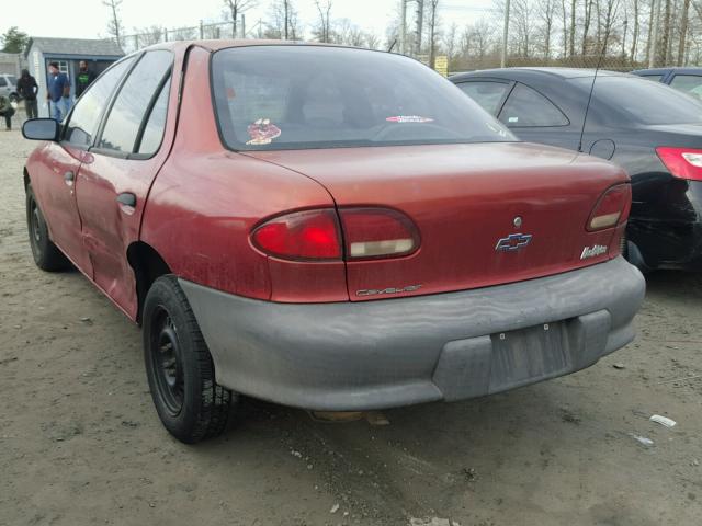 1G1JC5242X7235227 - 1999 CHEVROLET CAVALIER RED photo 3