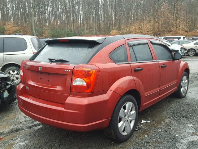 1B3HB48B87D329236 - 2007 DODGE CALIBER SX RED photo 4