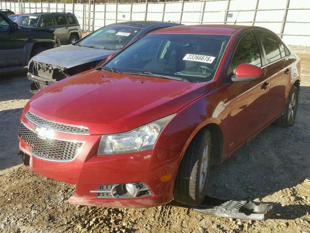 1G1PF5S96B7275607 - 2011 CHEVROLET CRUZE LT MAROON photo 2