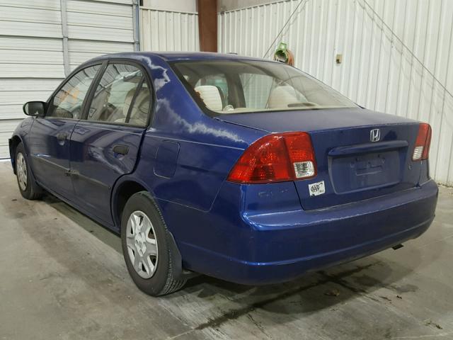 1HGES16334L004976 - 2004 HONDA CIVIC DX V BLUE photo 3