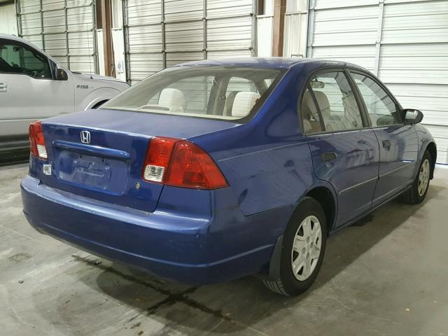 1HGES16334L004976 - 2004 HONDA CIVIC DX V BLUE photo 4