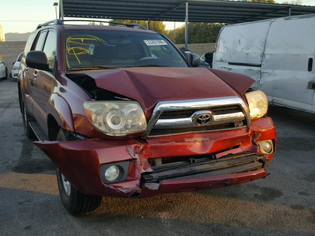 JTEZT14R968008956 - 2006 TOYOTA 4RUNNER SR MAROON photo 1