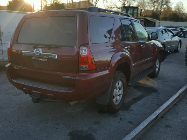 JTEZT14R968008956 - 2006 TOYOTA 4RUNNER SR MAROON photo 4