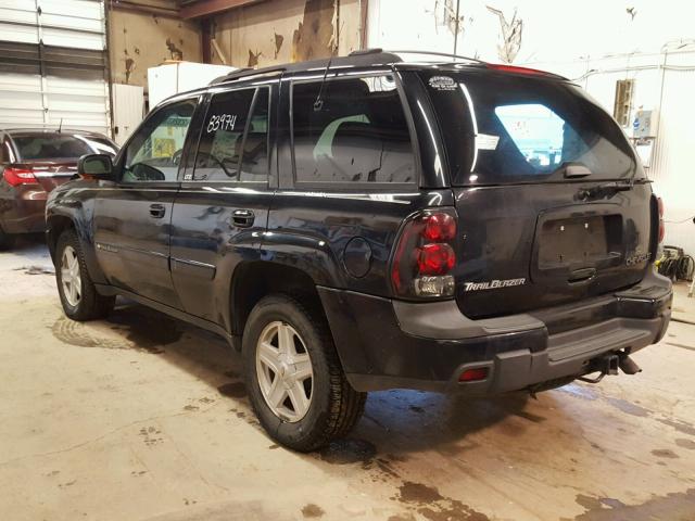 1GNDT13SX22141944 - 2002 CHEVROLET TRAILBLAZE BLACK photo 3