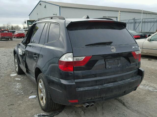 WBXPC93417WF03784 - 2007 BMW X3 3.0SI BLACK photo 3