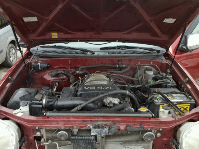 5TBBT4417YS012691 - 2000 TOYOTA TUNDRA ACC BURGUNDY photo 7