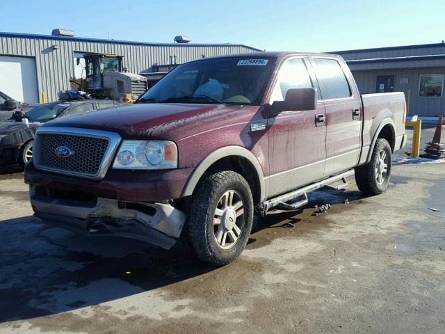 1FTPW14584KD00985 - 2004 FORD F150 SUPER RED photo 2