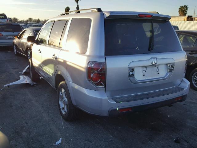 5FNYF28437B005497 - 2007 HONDA PILOT EX SILVER photo 3