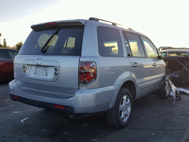 5FNYF28437B005497 - 2007 HONDA PILOT EX SILVER photo 4