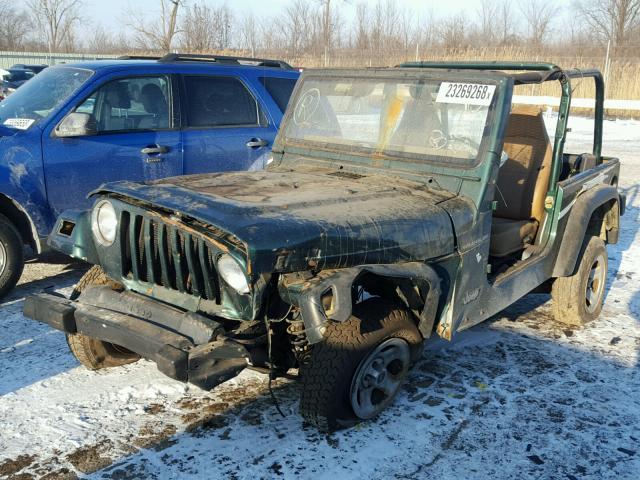 1J4FA29P3YP790846 - 2000 JEEP WRANGLER / GREEN photo 2