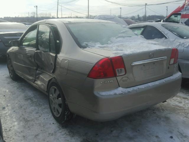 2HGES26703H530812 - 2003 HONDA CIVIC EX GRAY photo 3