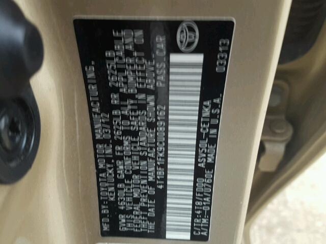 4T1BF1FK9CU089162 - 2012 TOYOTA CAMRY BASE GOLD photo 10