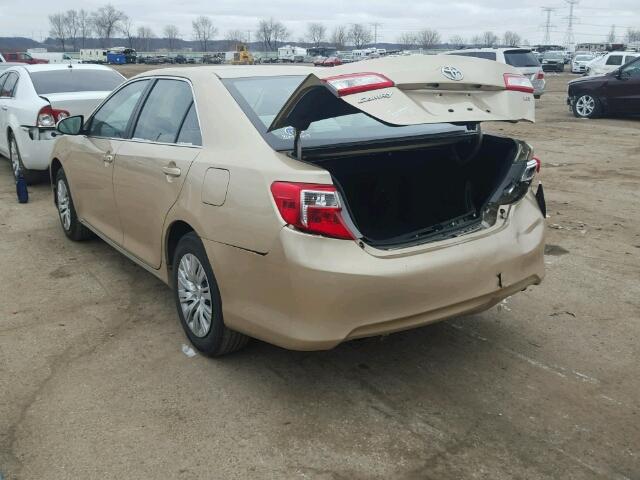 4T1BF1FK9CU089162 - 2012 TOYOTA CAMRY BASE GOLD photo 3