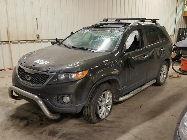 5XYKUDA22BG082380 - 2011 KIA SORENTO EX GREEN photo 2