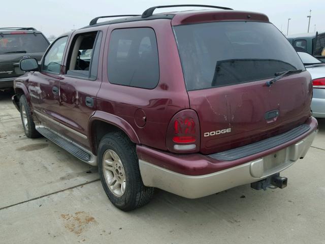 1B4HR28NX1F623092 - 2001 DODGE DURANGO RED photo 3