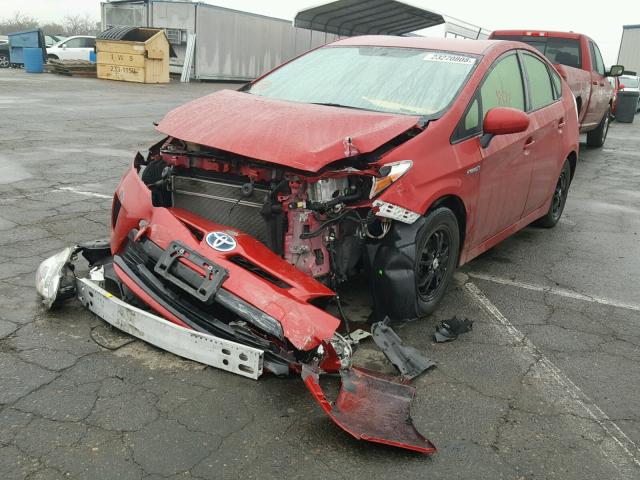 JTDKN3DU0C5436668 - 2012 TOYOTA PRIUS RED photo 2