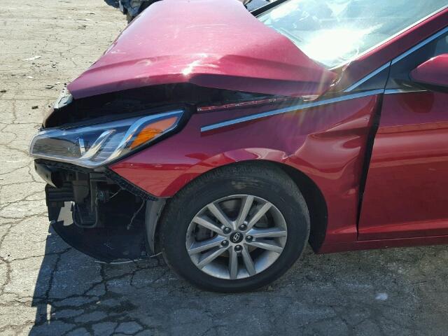 5NPE24AF6FH136607 - 2015 HYUNDAI SONATA SE RED photo 9