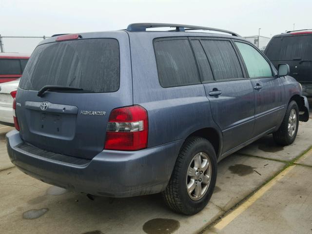 JTEGD21AX60140373 - 2006 TOYOTA HIGHLANDER BLUE photo 4