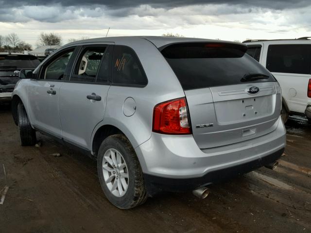 2FMDK3GC8EBA74748 - 2014 FORD EDGE SE SILVER photo 3