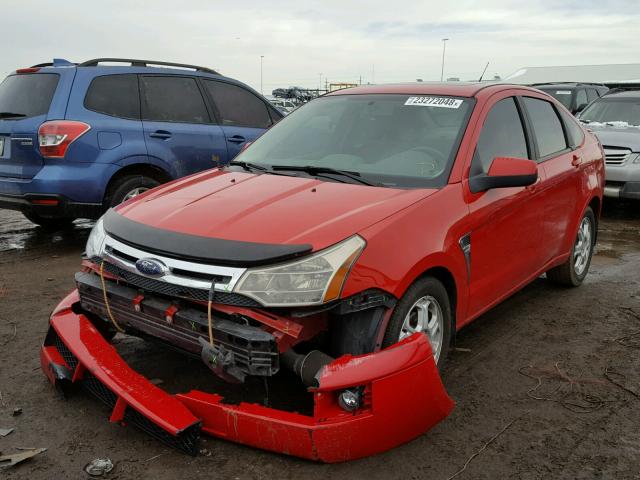 1FAHP35N18W226776 - 2008 FORD FOCUS SE RED photo 2