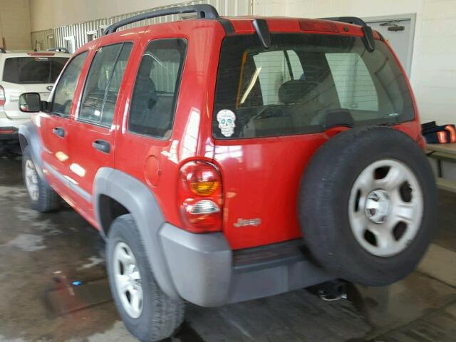 1J4GL48K72W148563 - 2002 JEEP LIBERTY SP RED photo 3