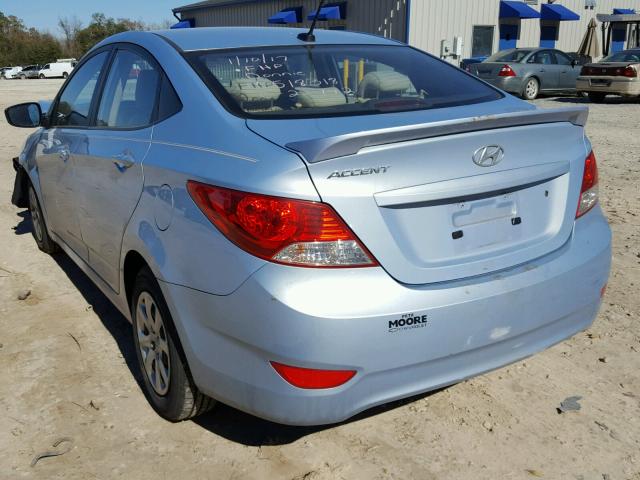 KMHCT4AE0DU518318 - 2013 HYUNDAI ACCENT GLS BLUE photo 3