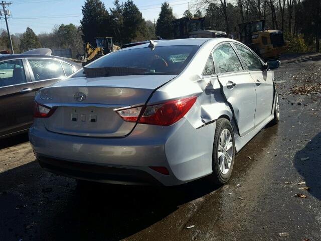 5NPEB4ACXEH886385 - 2014 HYUNDAI SONATA GLS SILVER photo 4