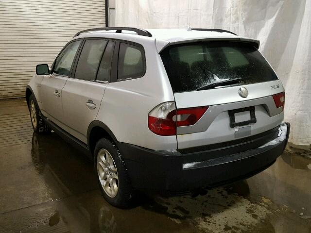 WBXPA734X4WB22067 - 2004 BMW X3 2.5I SILVER photo 3