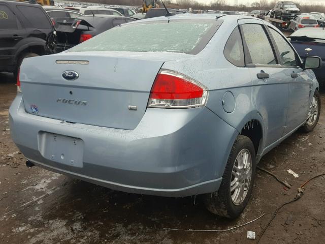 1FAHP35N88W142194 - 2008 FORD FOCUS SE BLUE photo 4