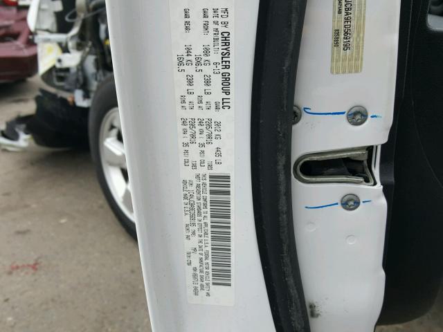 1C4NJCBA9ED569195 - 2014 JEEP COMPASS SP WHITE photo 10