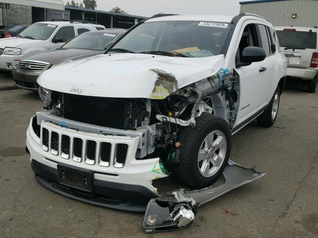 1C4NJCBA9ED569195 - 2014 JEEP COMPASS SP WHITE photo 2