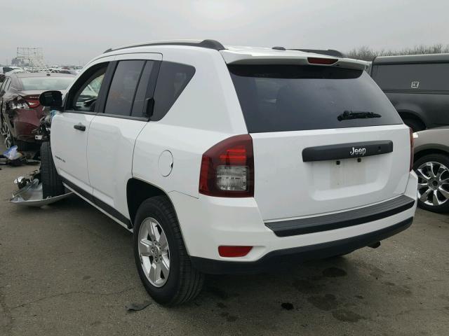 1C4NJCBA9ED569195 - 2014 JEEP COMPASS SP WHITE photo 3
