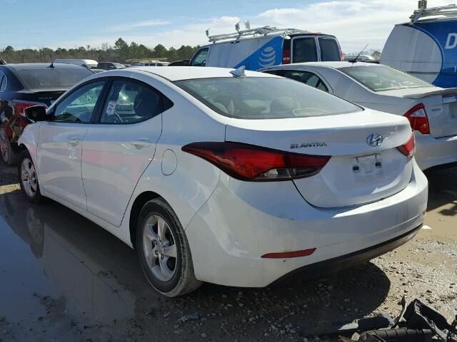 5NPDH4AE0FH551021 - 2015 HYUNDAI ELANTRA SE WHITE photo 3