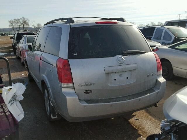 5N1BV28U34N302660 - 2004 NISSAN QUEST S SILVER photo 3