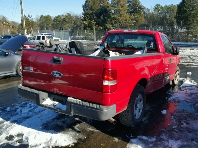 1FTRF12255NB40484 - 2005 FORD F150 RED photo 4