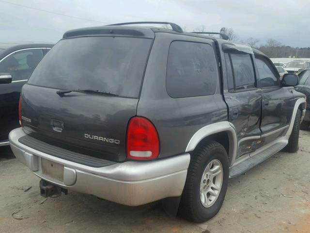 1B4HR58ZX2F139865 - 2002 DODGE DURANGO SL GRAY photo 4