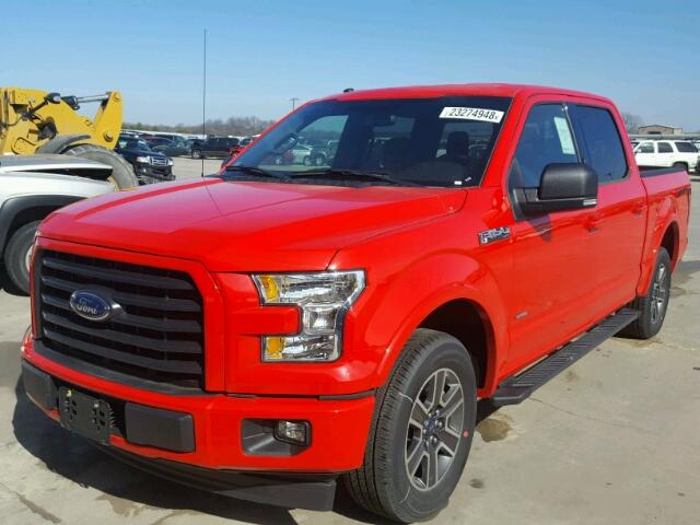 1FTEW1CP9HKC32759 - 2017 FORD F150 SUPER RED photo 2