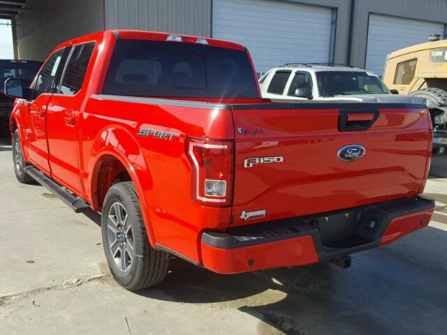 1FTEW1CP9HKC32759 - 2017 FORD F150 SUPER RED photo 3