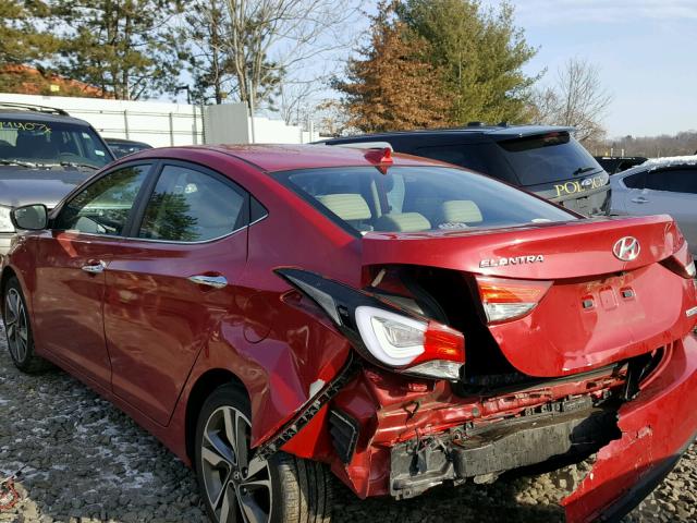 KMHDH4AE9EU162569 - 2014 HYUNDAI ELANTRA SE RED photo 3