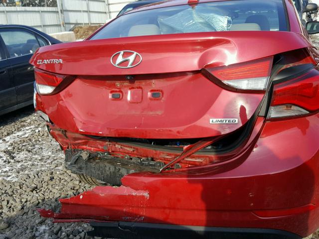 KMHDH4AE9EU162569 - 2014 HYUNDAI ELANTRA SE RED photo 9